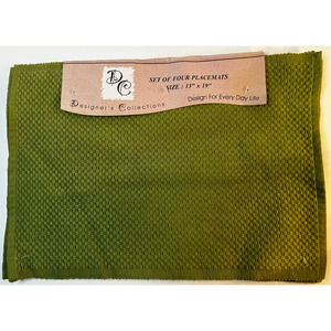 Designer Collections Set Of Four Green Placemats Brand New 13"x19"